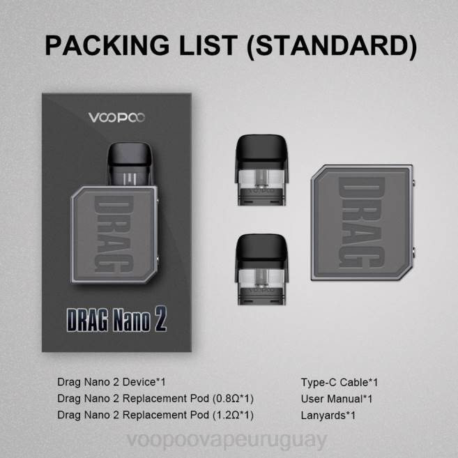 VOOPOO DRAG NANO 2 kit de cápsulas té verde 42FL152 VOOPOO Vape Uruguay